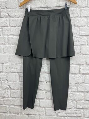 Spanx Booty Boost Skirt Around 7/8 Leggings Dark Olive Green - Size M Modest
